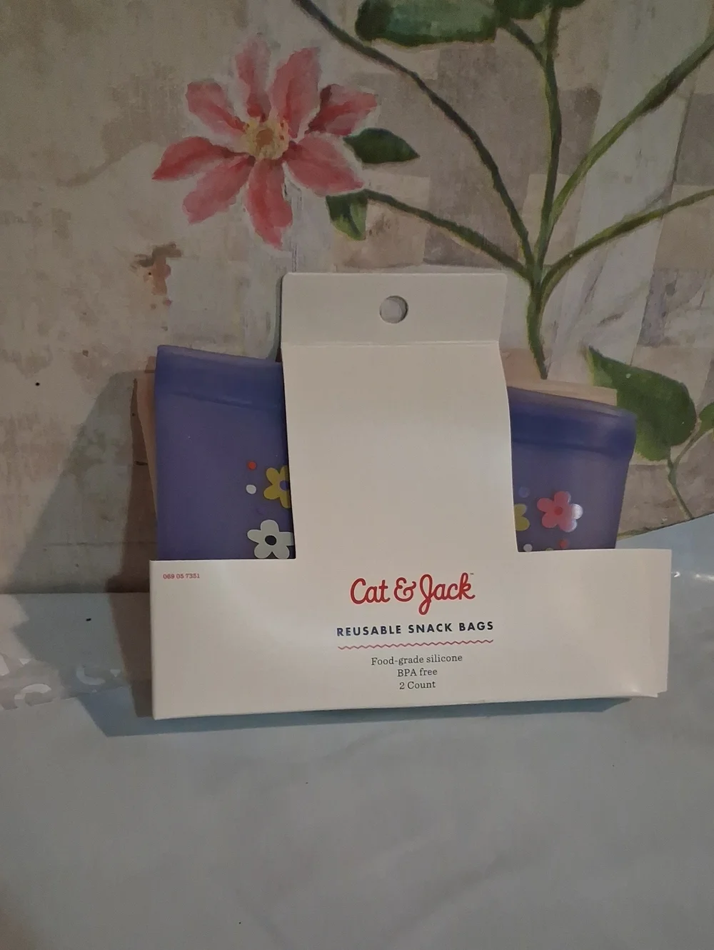 Cat and Jack Purple Reusable Silicone Snack Bags  2 Pack Nwt